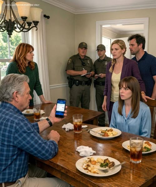 At Sunday Dinner, My Father Casually Asked About the $200,000 He “Sent Me” — “You Said You Needed It for the House,” He Smiled, But When the Bank Confirmed the Account Was Opened From Our Home IP, Two Officers Soon Stood Under Our Chandelier Asking Who Committed a Felony