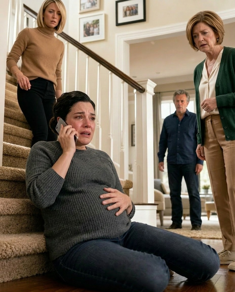 My sister pu.s.h.ed me d.o.w.n the stairs at 8 months pregnant. “Apologize for making her angry,” mom demanded as I bled. “You know how stressed she is with her divorce.” I apologized. Then I made one phone call. They had no idea what I would do next…
