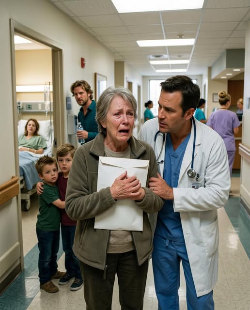 When my daughter was rushed to the hospital, I thought the worst was over. Then the doctor pulled me aside, gave me an envelope, and told me to vanish with my grandchildren before nightfall.
