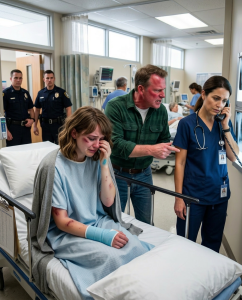 Dad wanted my sister’s at:tack hidden behind our front door, insisting we would “handle this at home.” Then the emergency room doctor noticed something in my x-rays that did not match our story, and the people who arrived changed everything we thought we could keep secret.