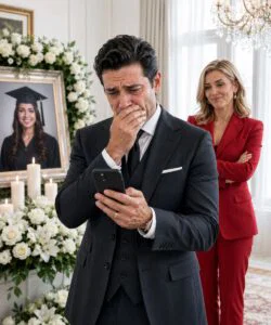 At his deceased daughter’s funeral mass, he received a message: “Dad, I’m graduating tomorrow”… and his wife tried to take his cell phone away.