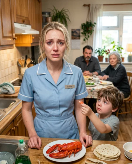After a 12-hour shift, I found my son eating cold rice while my mother-in-law’s family devoured the $300 lobsters I bought. When my son saved me a floor-fallen scrap, I took him and left. By morning, they were begging me to undo the financial ruin.