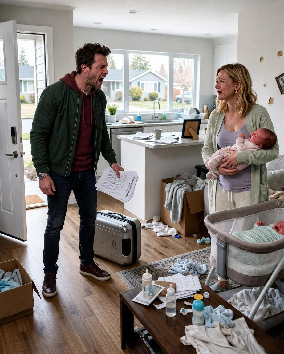 My Husband Scr:eamed That Our One-Month-Old Twins Were Driving Him Crazy, Then Flew to Europe With His Friends for a Month and Left Me Alone. But When He Finally Came Home and Opened the Front Door, What He Saw Made Him Freeze in Horror: ‘No. No Way. This Can’t Be Happening.’